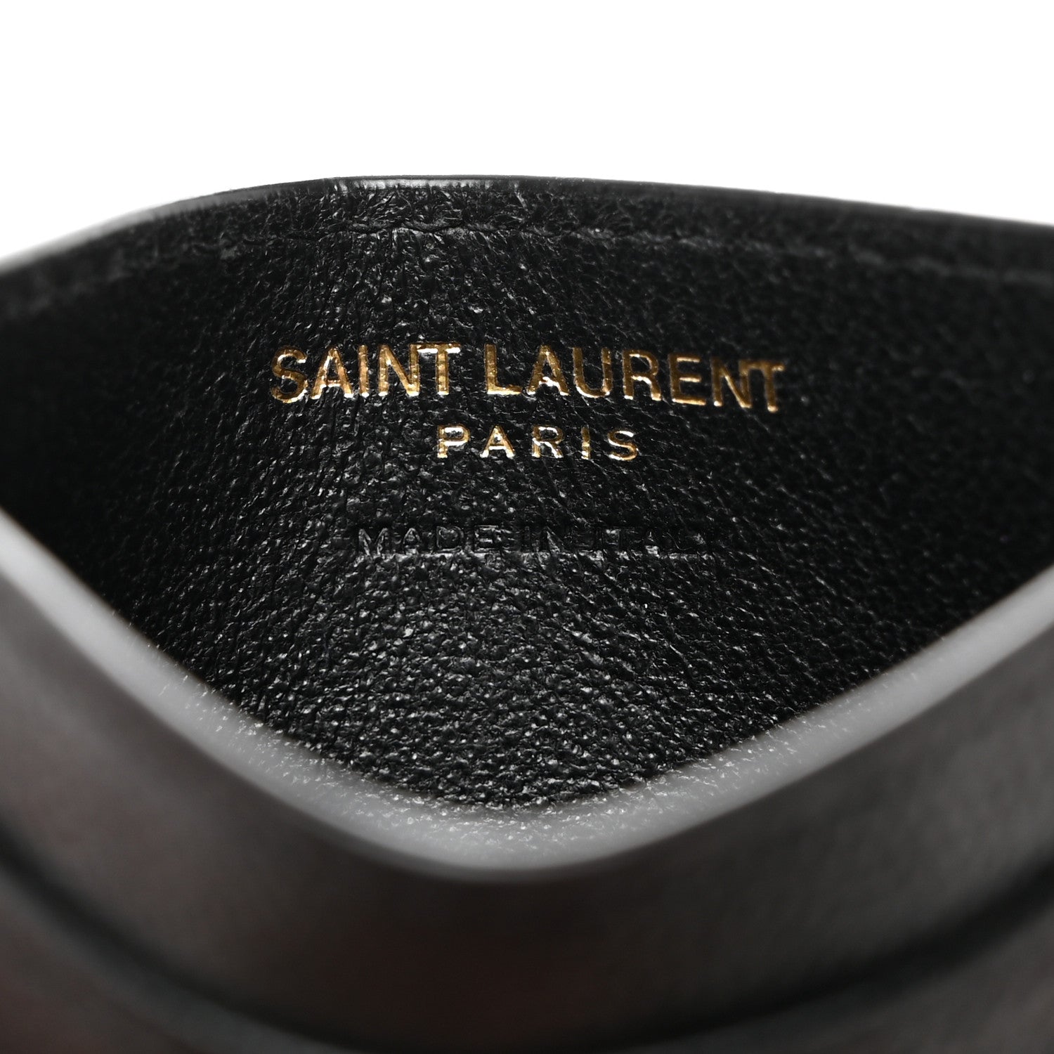 Saint Laurent Grain De Poudre Matelasse Chevron Monogram Credit Card Case Black 6 of 8