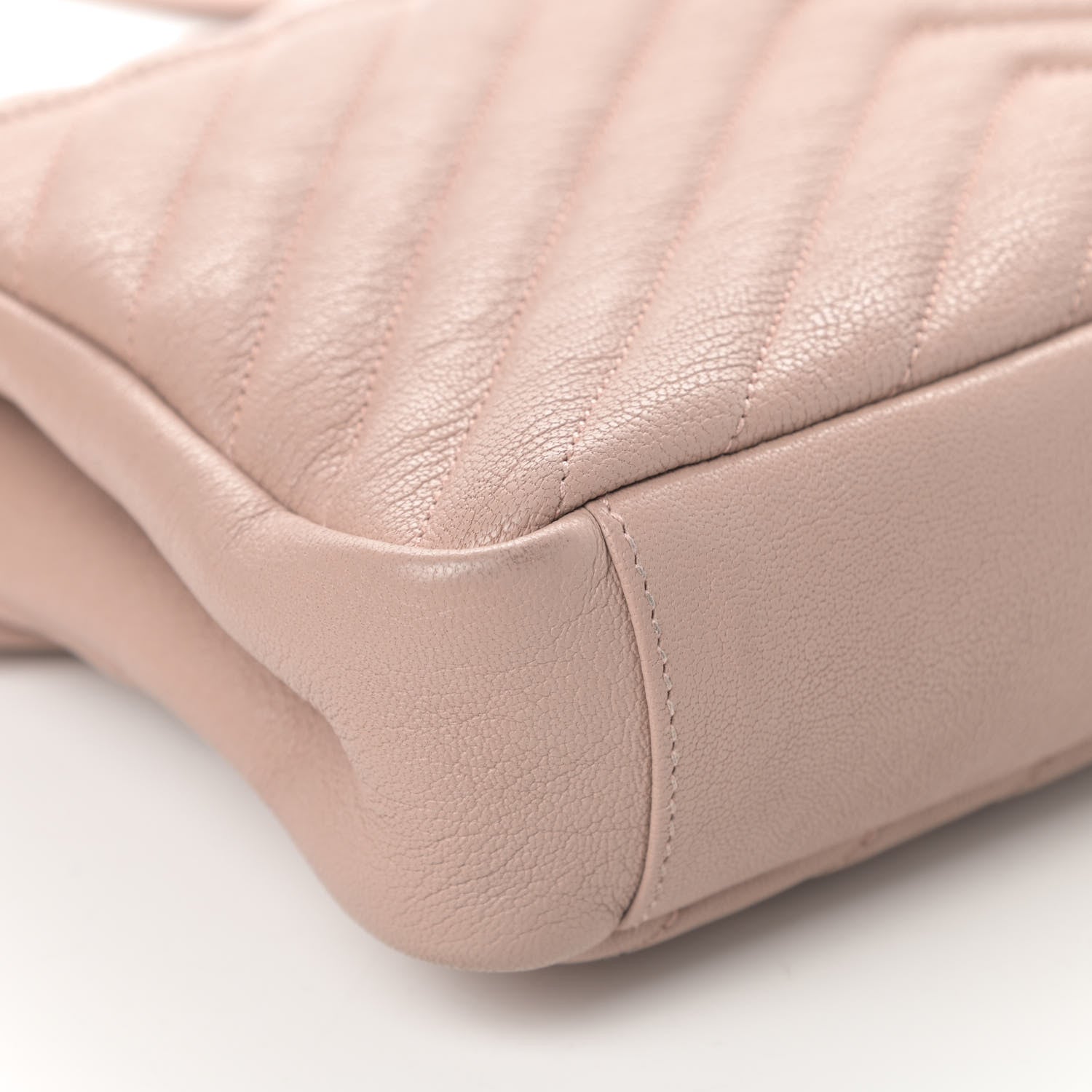 Saint Laurent Sheepskin Matelasse Chevron Monogram Medium College Bag Rose Poudre 12 of 14