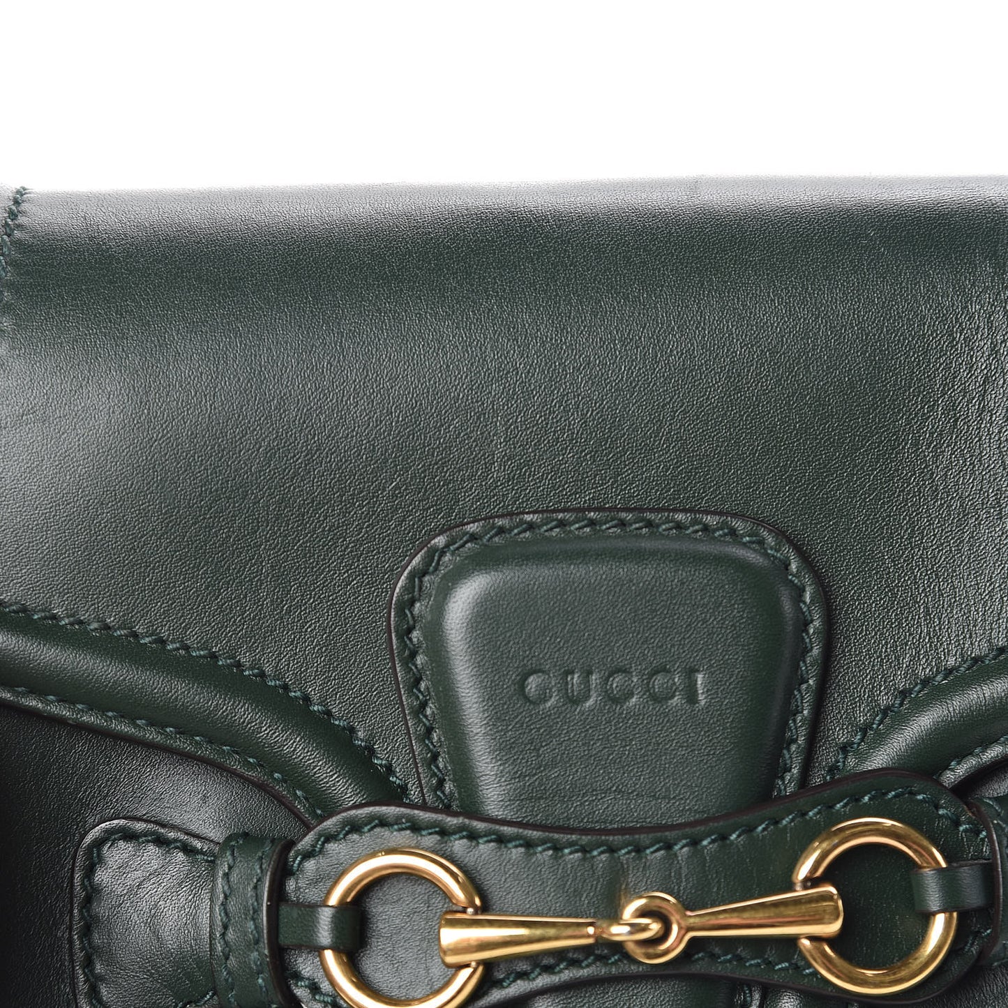 Calfskin Small Lady Web Shoulder Bag Green
