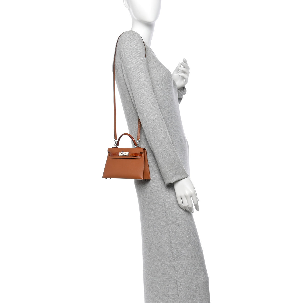 Hermes Madame Calfskin Matte Alligator Mini Kelly Sellier Touch 20 Gold 2 of 11