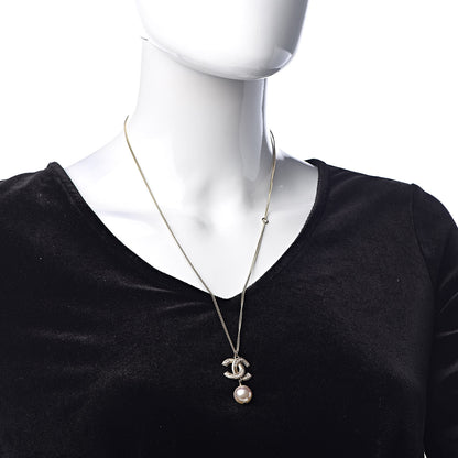 Chanel Pearl CC Drop Necklace Gold 2 of 5