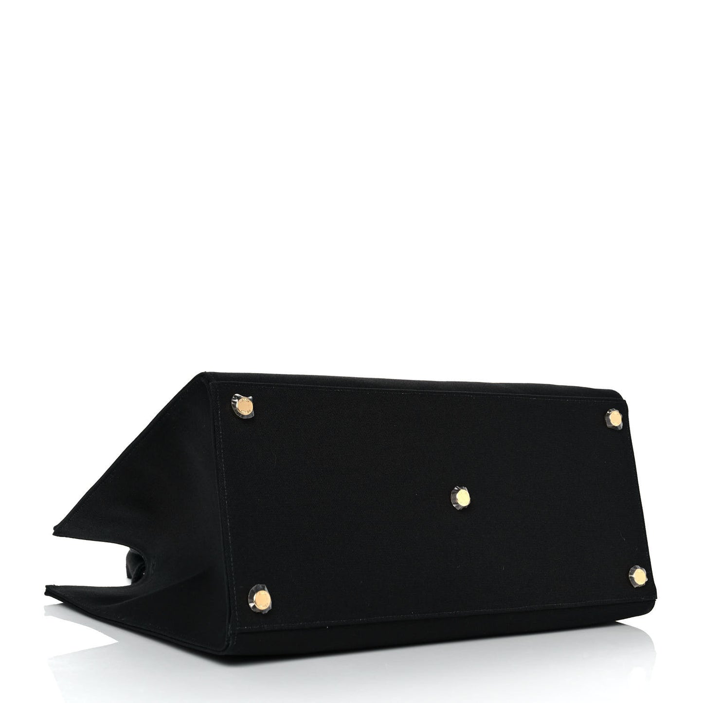 X VERSACE Cotton Canvas Cuoio Romano Fendace Logo Embroidered Signature Shopping Tote Black Gold