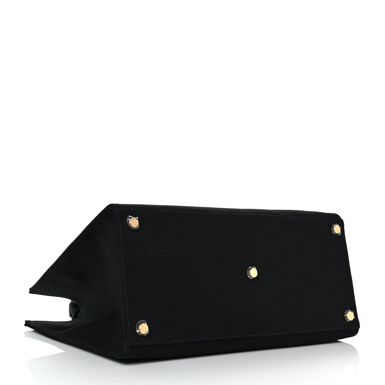 Fendi X VERSACE Cotton Canvas Cuoio Romano Fendace Logo Embroidered Signature Shopping Tote Black Gold 3 of 7