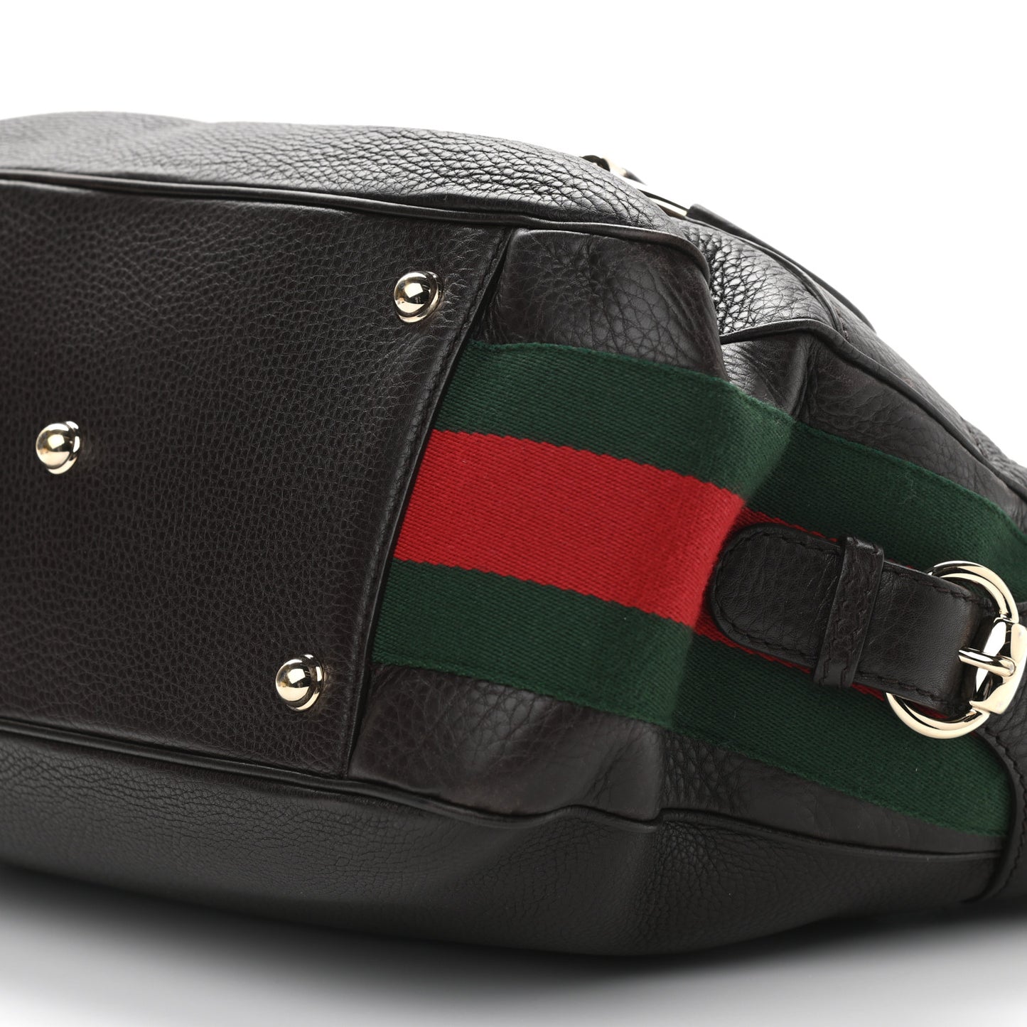 Calfskin Horsebit Web Dark Brown