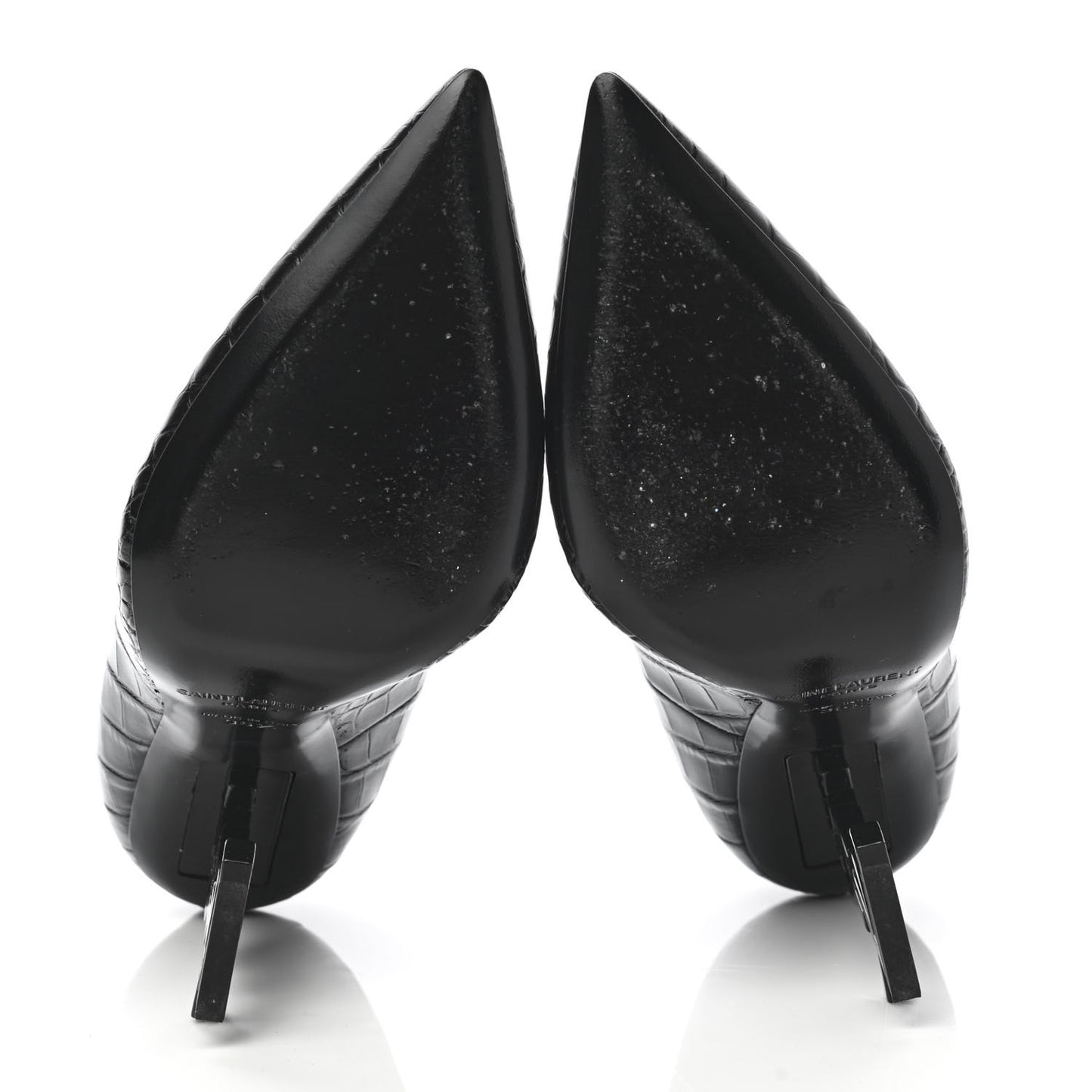 Calfskin Crocodile Embossed Opyum 110 Pumps 35.5 Black