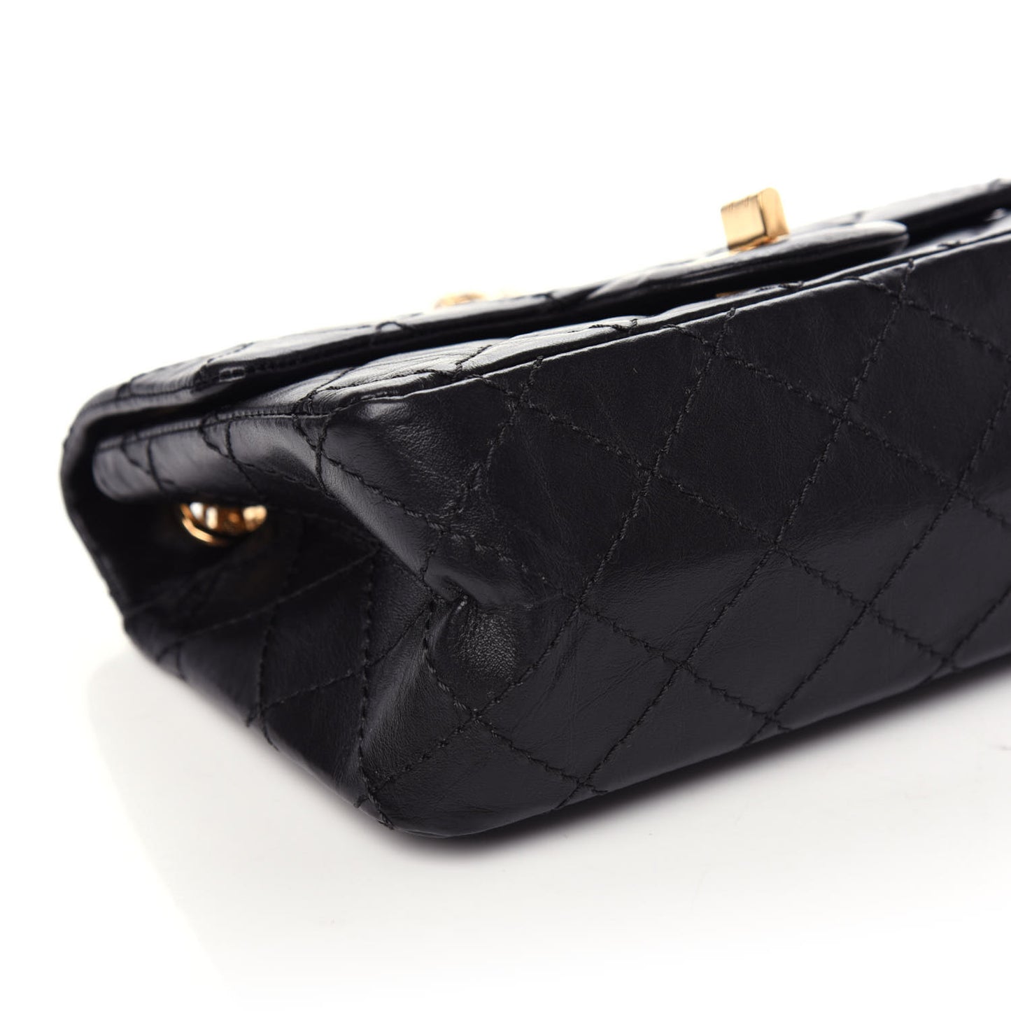 Aged Calfskin Quilted 2.55 Reissue Mini Flap Black