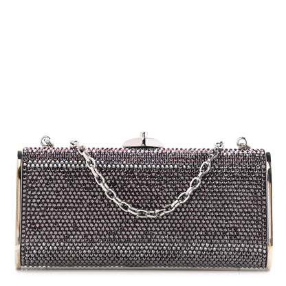 Judith Leiber Swarovski Crystal Minaudiere Clutch Silver Purple 1 of 8
