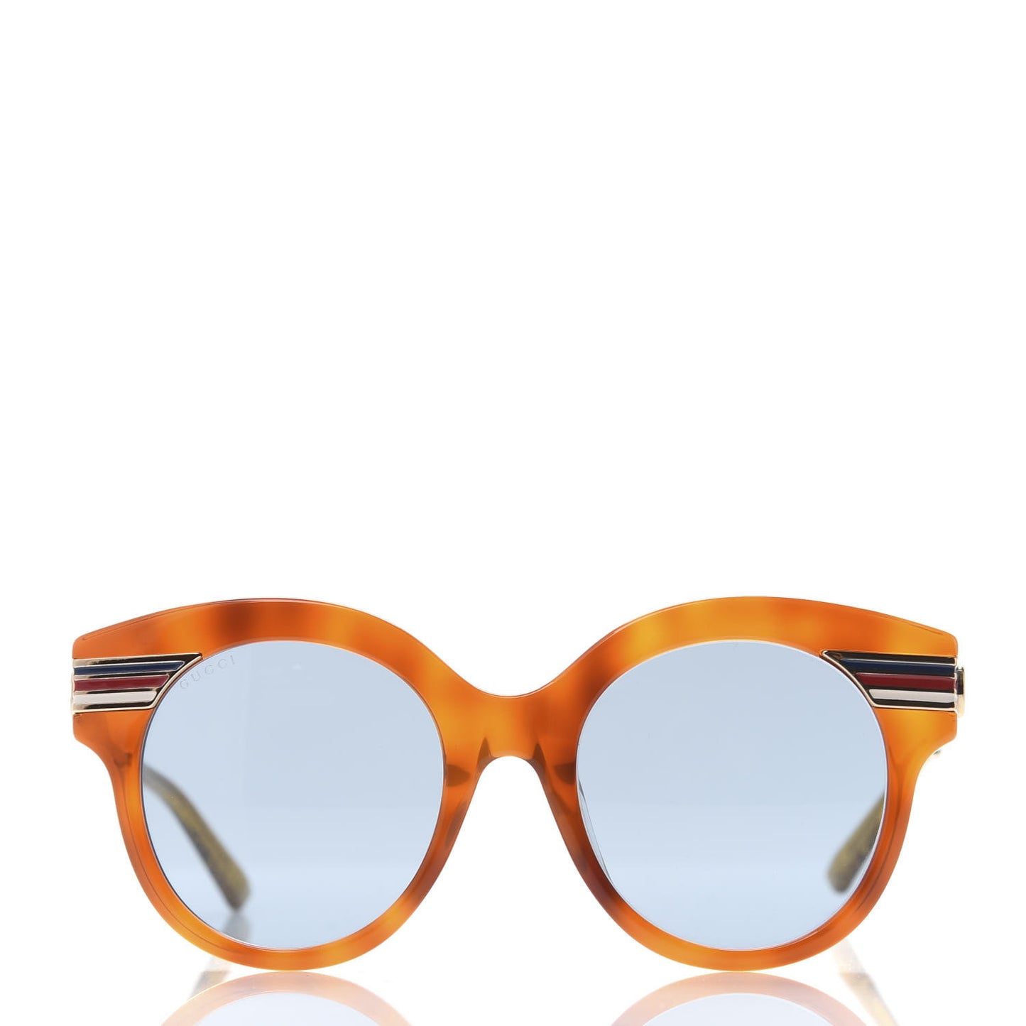 Acetate Round Frame Web Sunglasses GG0282SA Tortoise