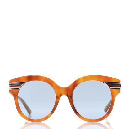 Gucci Acetate Round Frame Web Sunglasses GG0282SA Tortoise 2 of 8