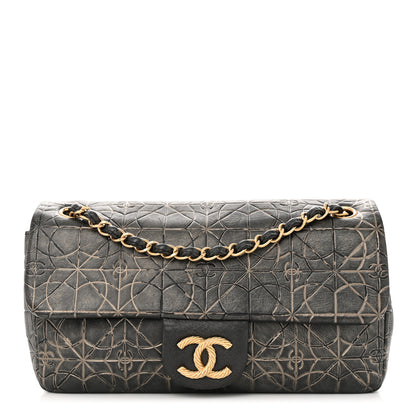 Chanel Metallized Effect Embossed Calfskin Quilted Paris Moscou Moujik Flap Black 1 of 12