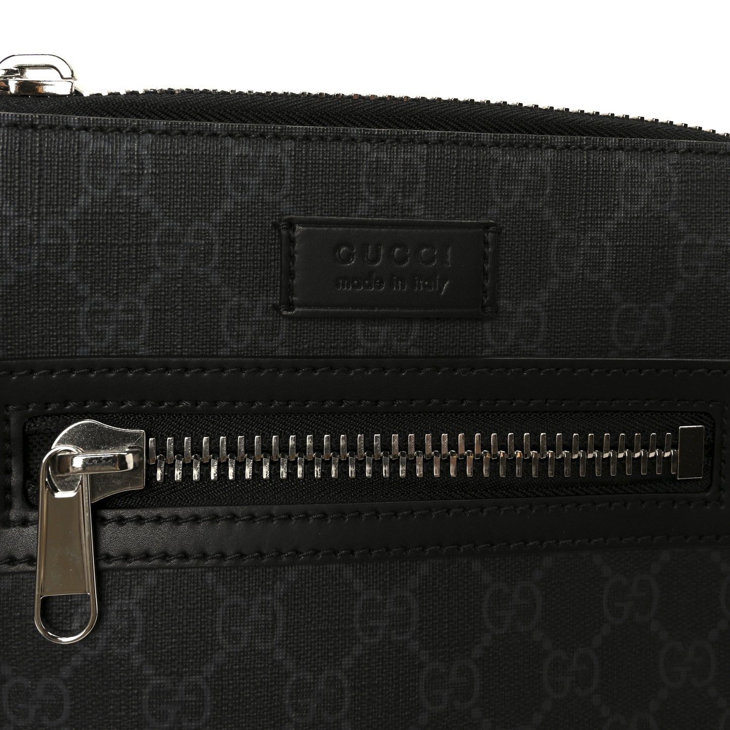 GG Supreme Monogram Web Small Flat Messenger Bag Black Grey