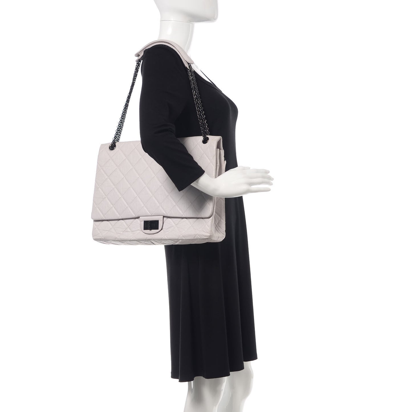 Aged Calfskin Reissue XL Maxi Flap White