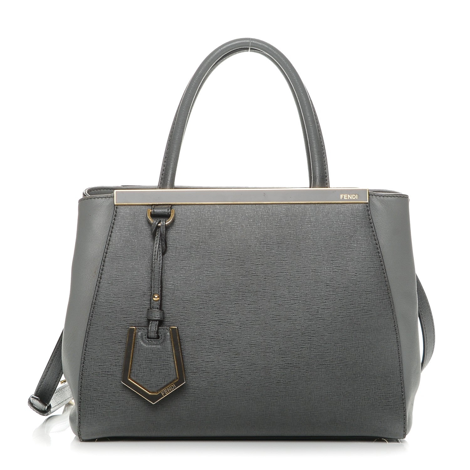 Fendi Vitello Elite Petite 2Jours Tote Grigio Grigio Chiaro 1 of 6