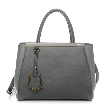Fendi Vitello Elite Petite 2Jours Tote Grigio Grigio Chiaro 1 of 6