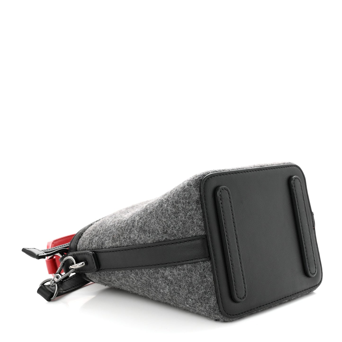 Wool Drawstring Bucket Bag Grey