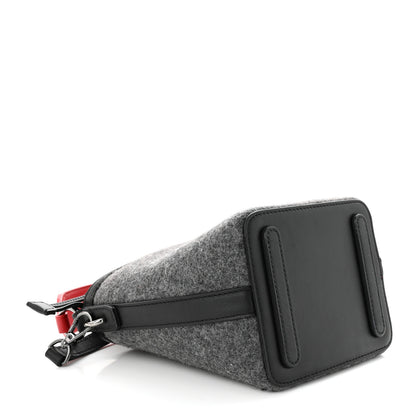 MCM Wool Drawstring Bucket Bag Grey 4 of 9