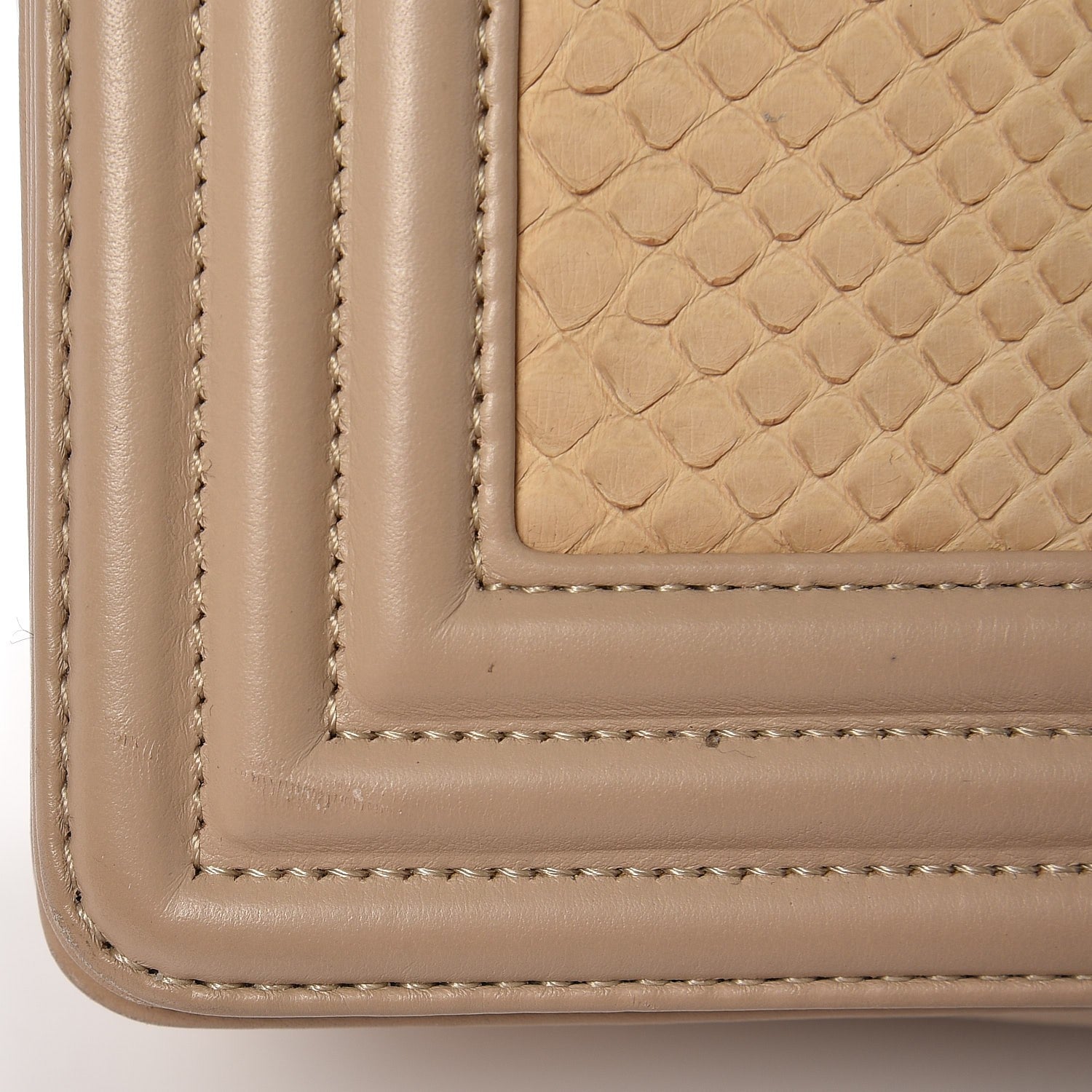 Chanel Python Calfskin Large Boy Flap Beige 12 of 13