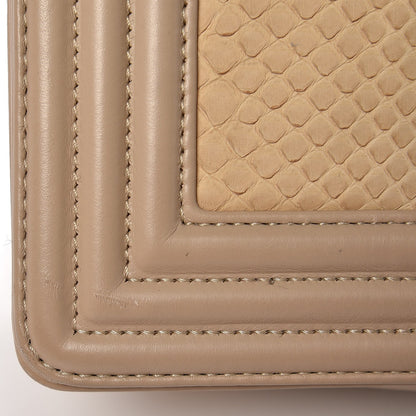 Chanel Python Calfskin Large Boy Flap Beige 12 of 13