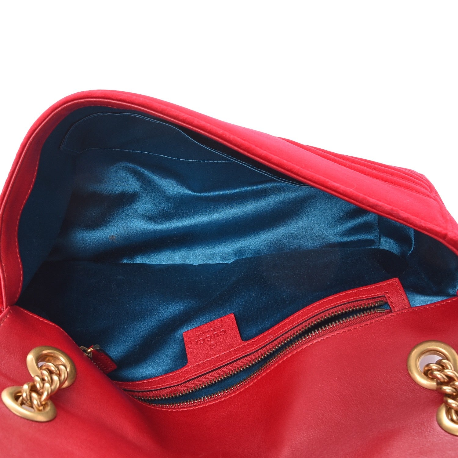 Gucci Velvet Matelasse Medium GG Marmont Shoulder Bag Hibiscus Red 6 of 8