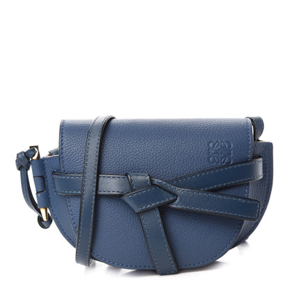 Loewe Grained Calfskin Mini Gate Crossbody Bag Steel Blue 1 of 10