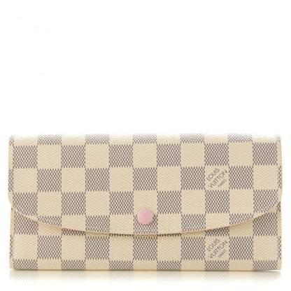 Louis Vuitton Damier Azur Emilie Wallet Rose Ballerine 1 of 7
