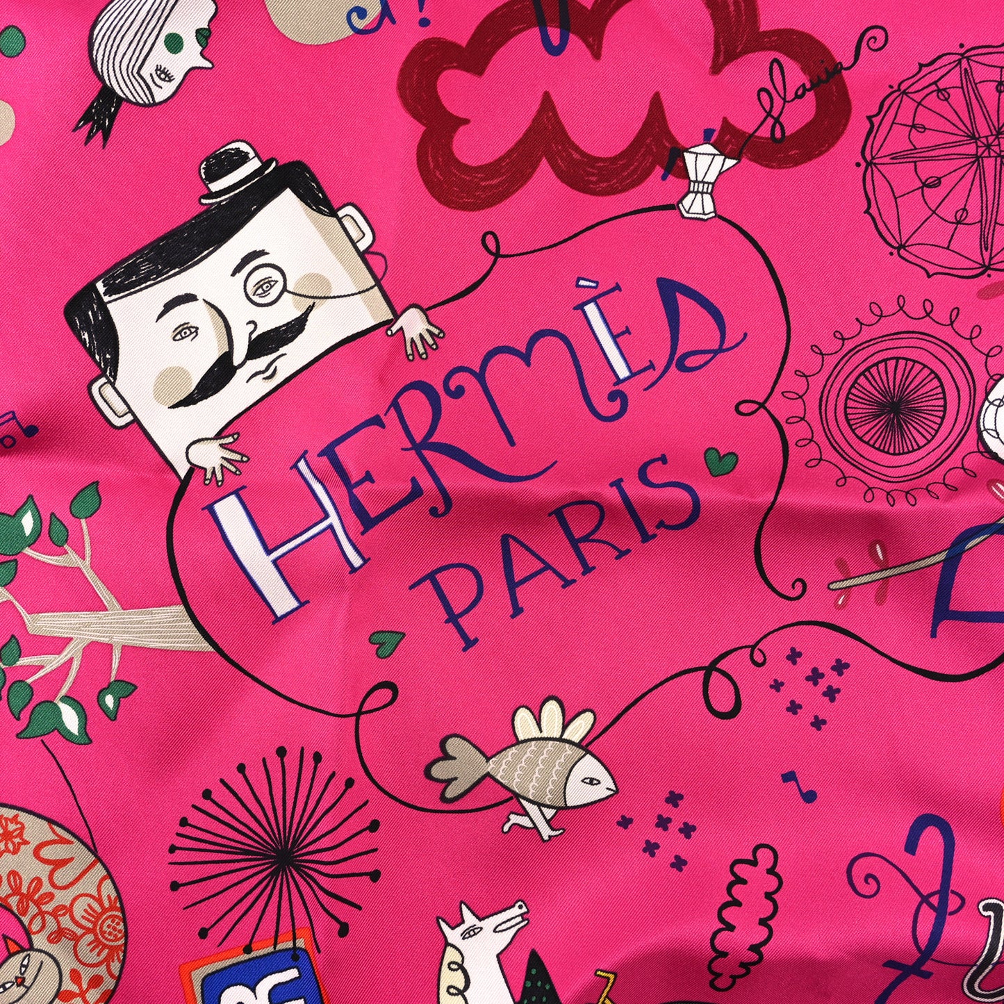 Silk Les Confessions Scarf 90 Fuchsia