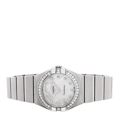 Omega Stainless Steel Diamond Bezel Mother of Pearl 27mm Constellation Quartz Watch 123.15.27.60.55.001 2 of 4