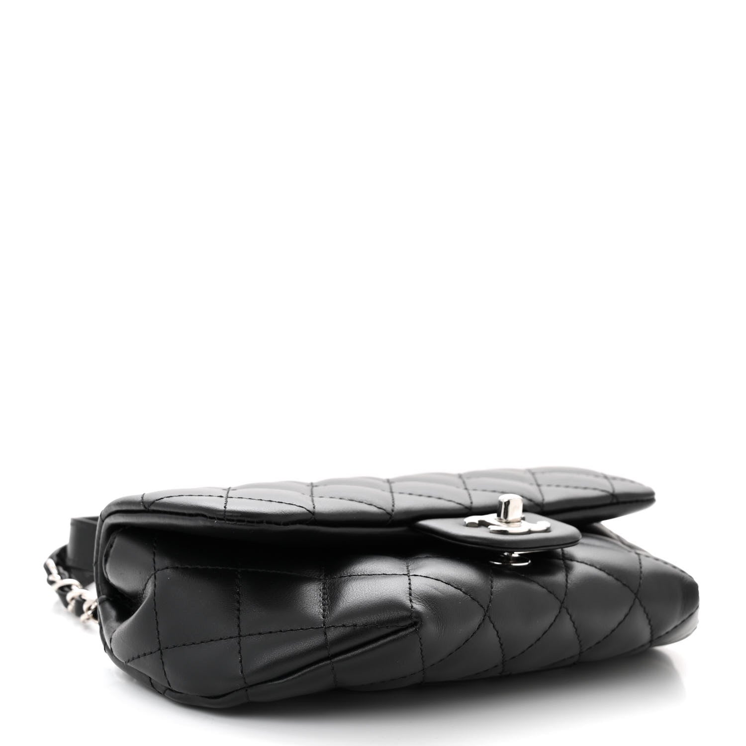 Chanel Calfskin Quilted CC Uniform Flap Belt Bag Black 4 of 11