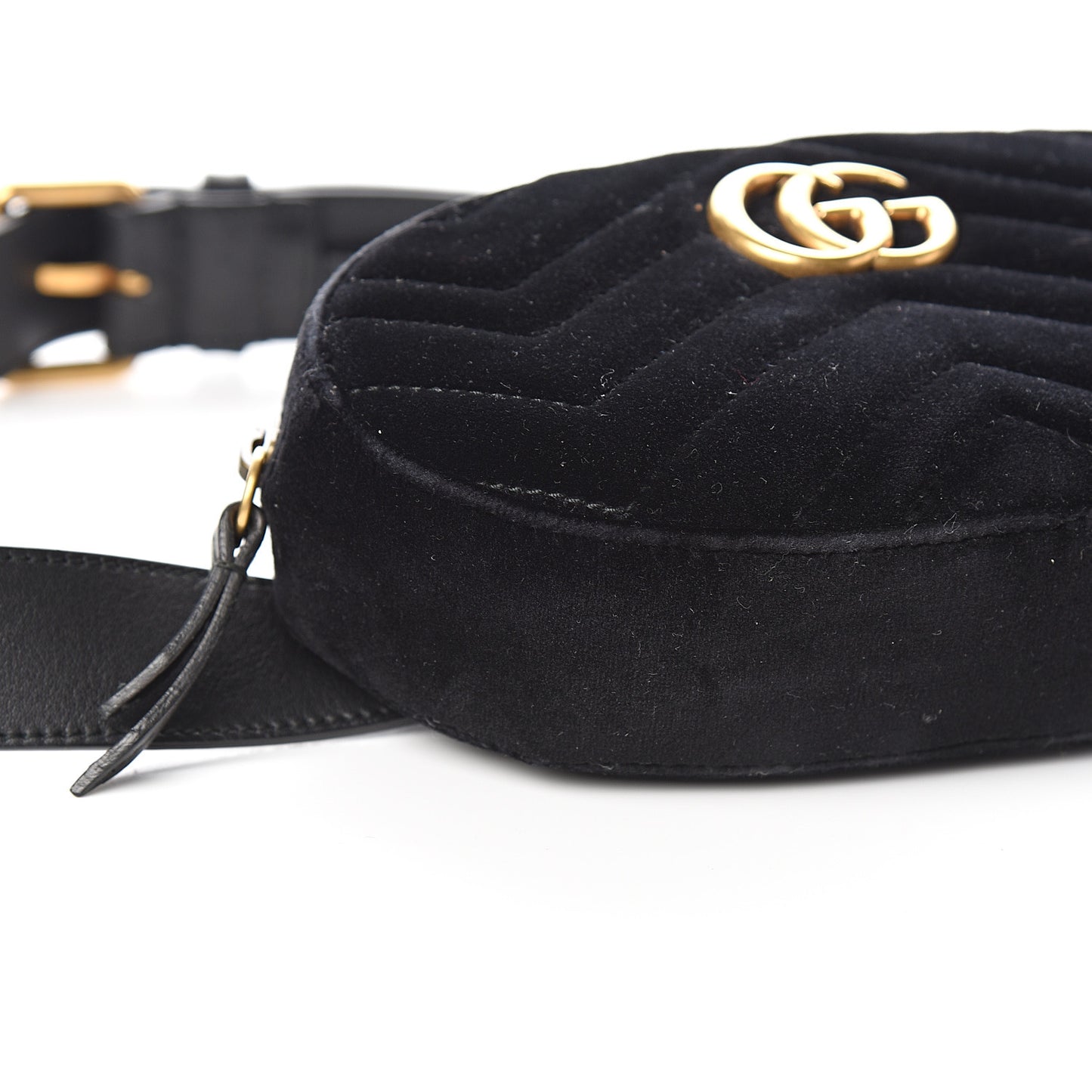 Velvet Matelasse GG Marmont Belt Bag 85 34 Black