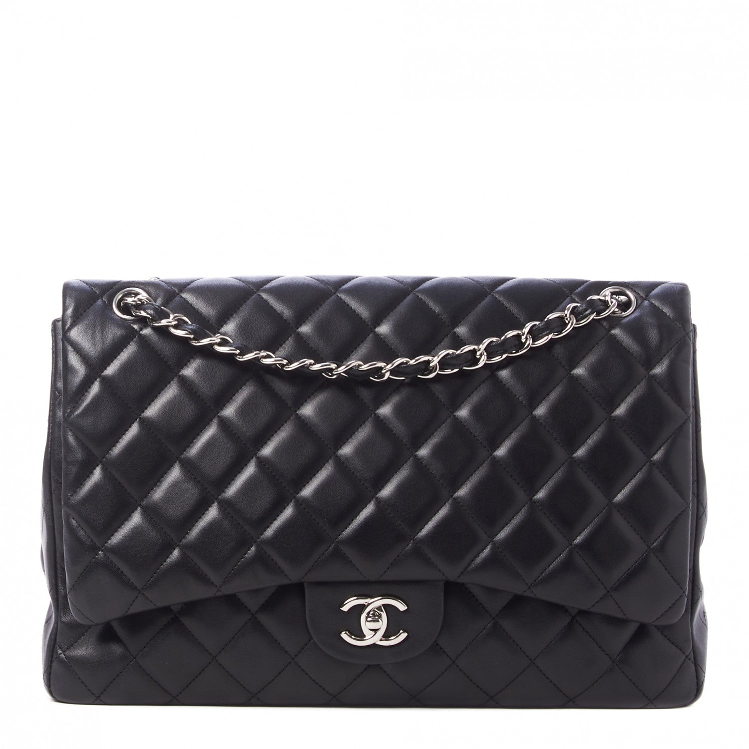 Chanel Lambskin Quilted Maxi Single Flap Black 1 of 10