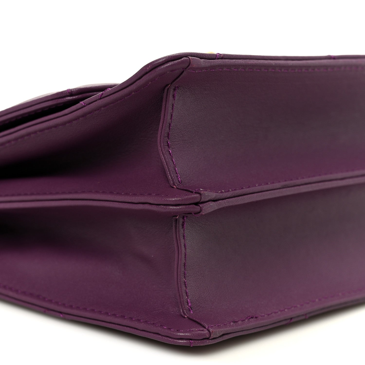 Chanel Calfskin Resin Quilted Mini Flap Purple 9 of 10