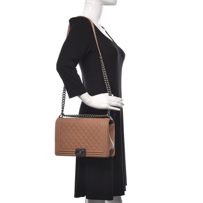 Chanel Caviar Quilted New Medium Boy Flap Dark Beige 2 of 10
