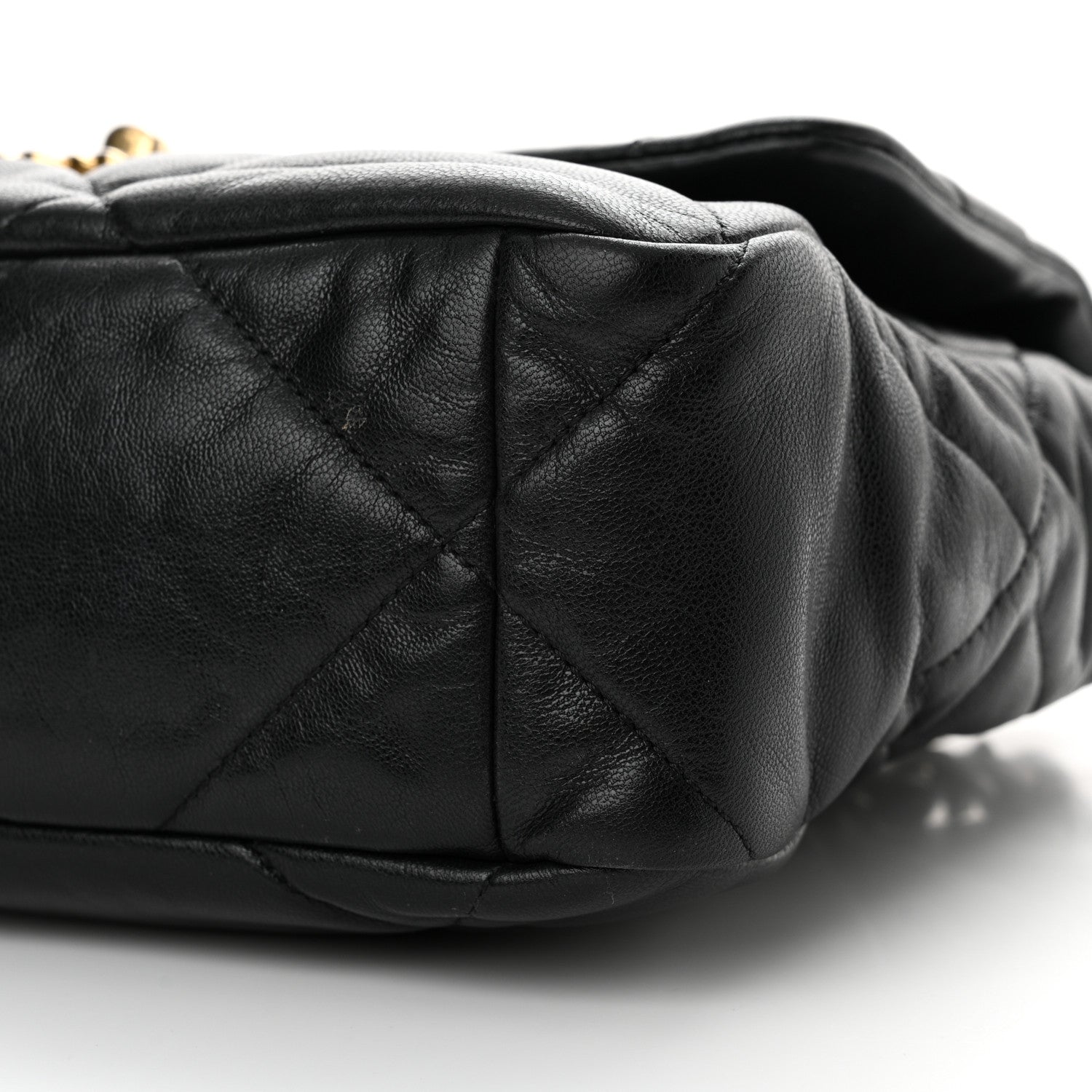 Chanel Shiny Goatskin Quilted Large Chanel 19 Flap Black 10 of 16