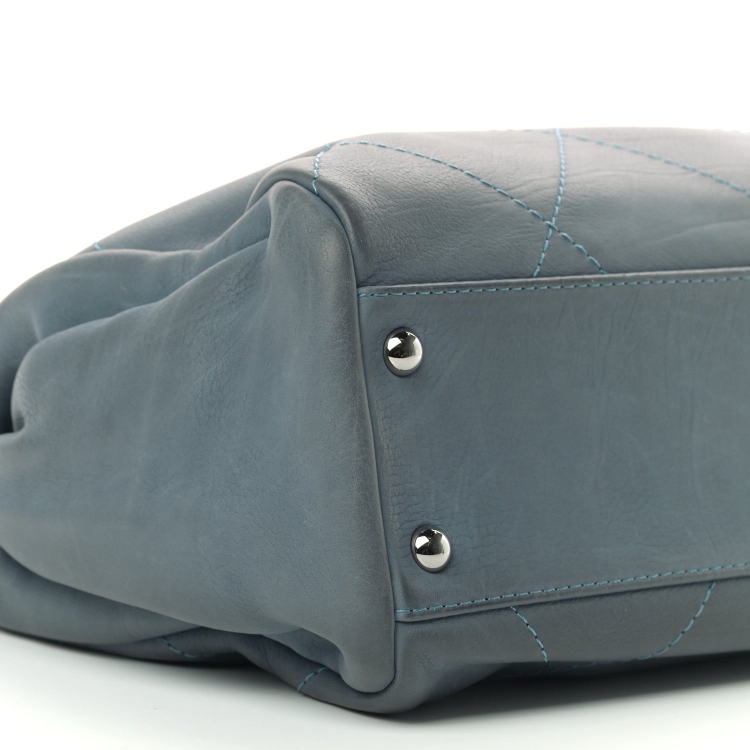 Chanel Washed Calfskin Quilted Hamptons Flap Bag Blue 8 of 13
