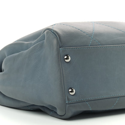 Chanel Washed Calfskin Quilted Hamptons Flap Bag Blue 8 of 13