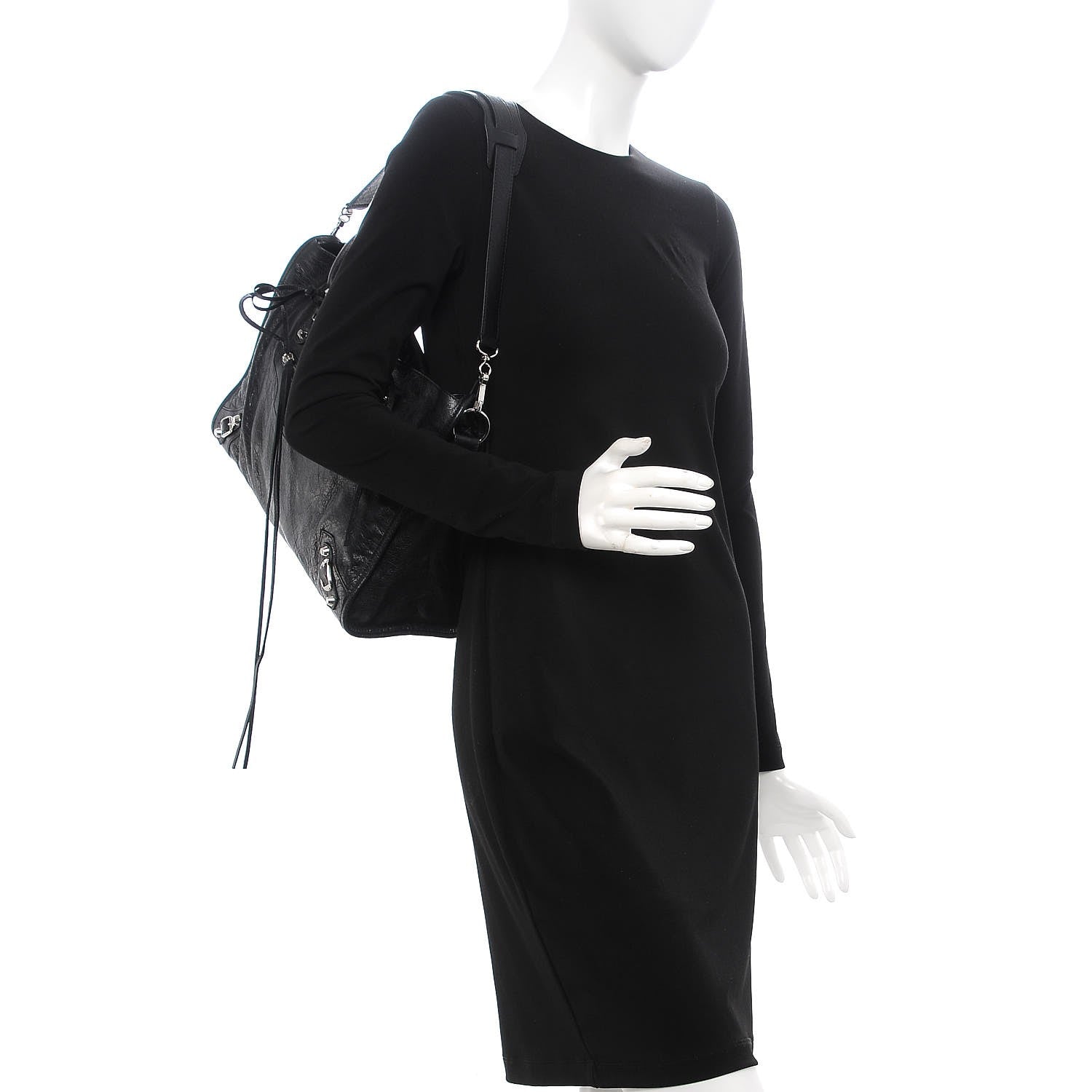 Balenciaga Agneau Classic Silver Hardware City Black 2 of 8