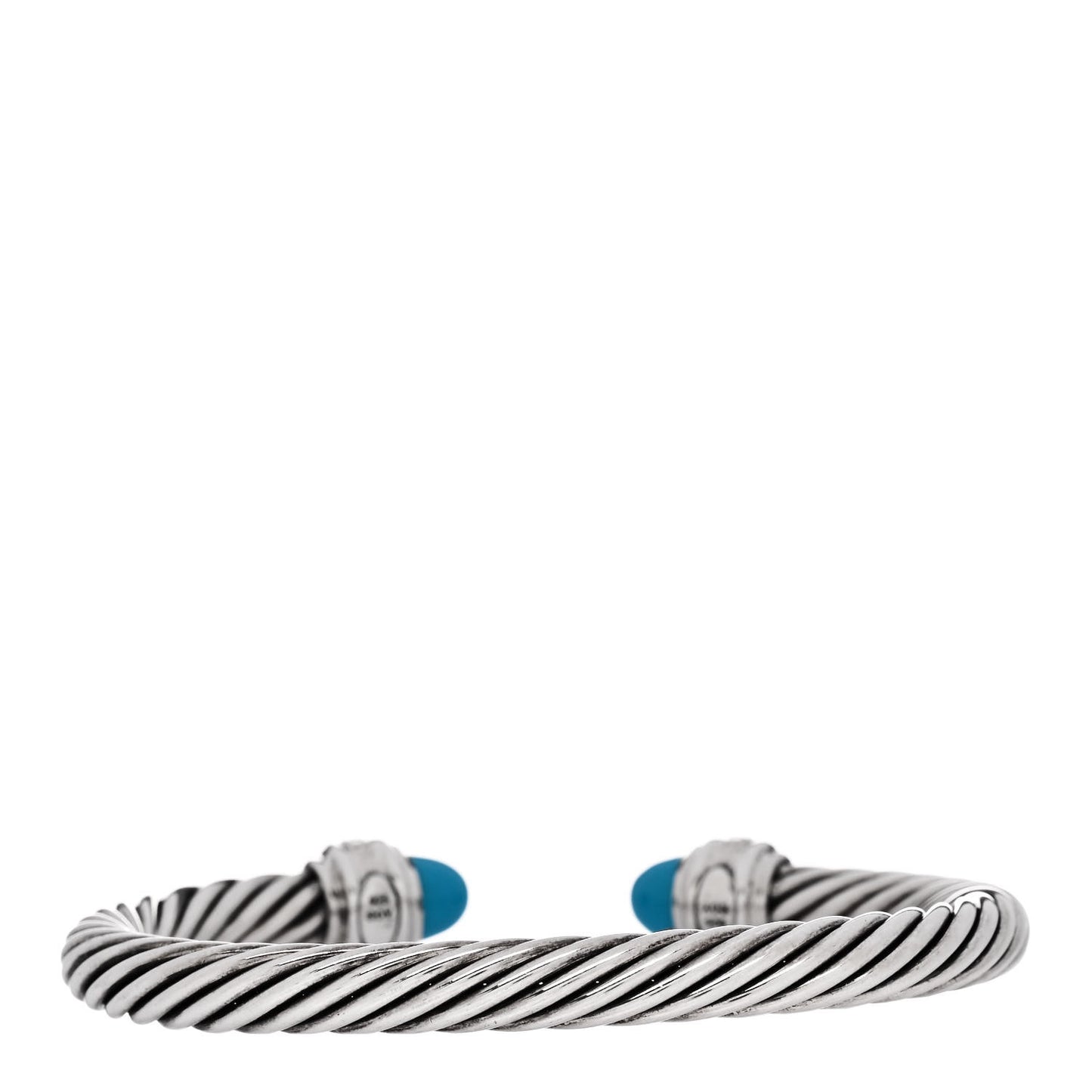 Sterling Silver Diamond Turquoise 7mm Cable Classics Bracelet
