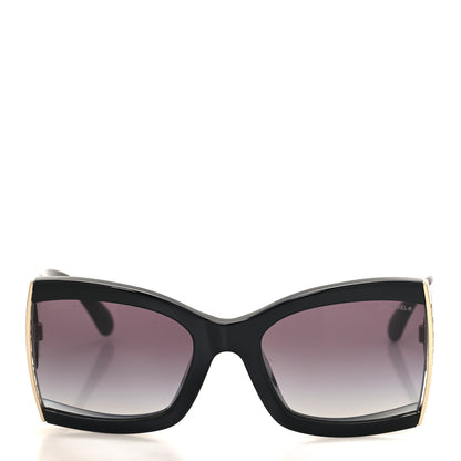 Chanel Acetate Metal Logo Square Sunglasses 71547A Black 2 of 7
