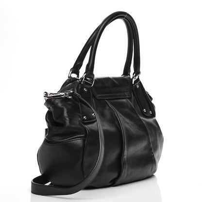 Prada Soft Calf Pleated Shoulder Bag Nero Black 4 of 9