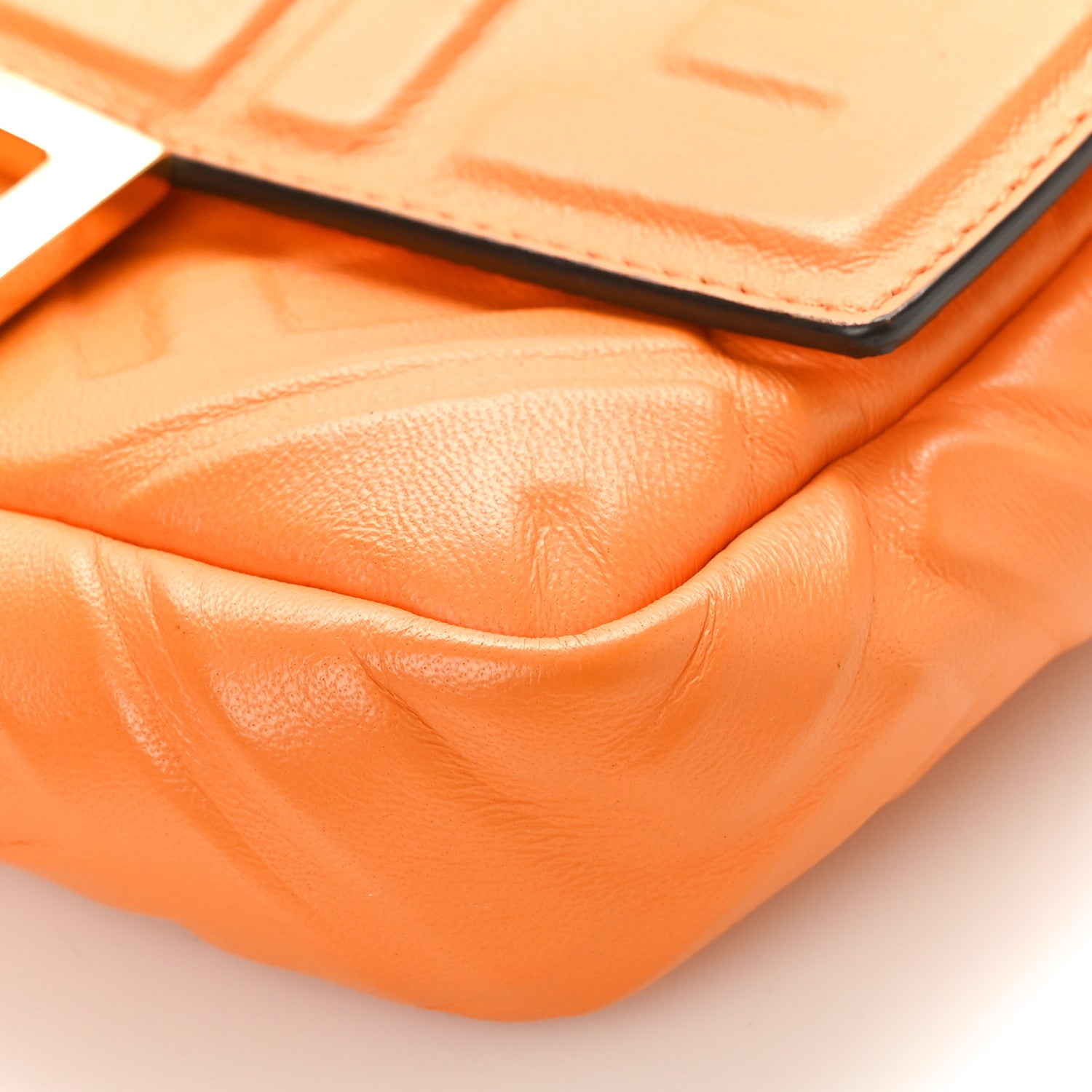 Fendi Nappa FF 1974 Embossed Mini Baguette Clementine 8 of 8