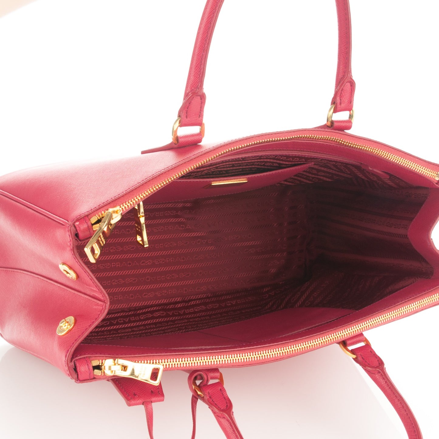Saffiano Large Galleria Double Zip Tote Peonia