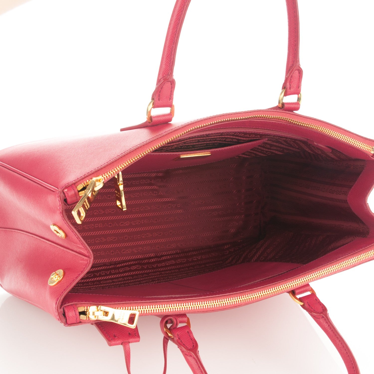 Prada Saffiano Large Galleria Double Zip Tote Peonia 5 of 7