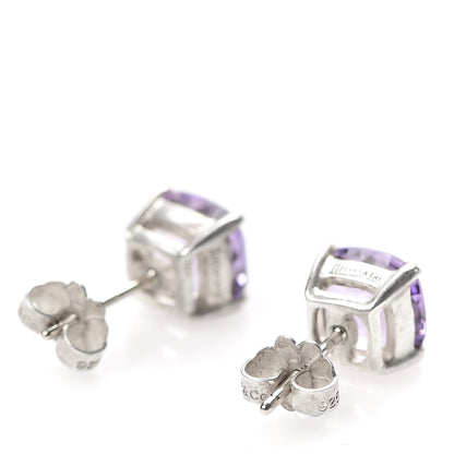 Tiffany Sterling Silver Amethyst Sparklers Stud Earrings 3 of 5