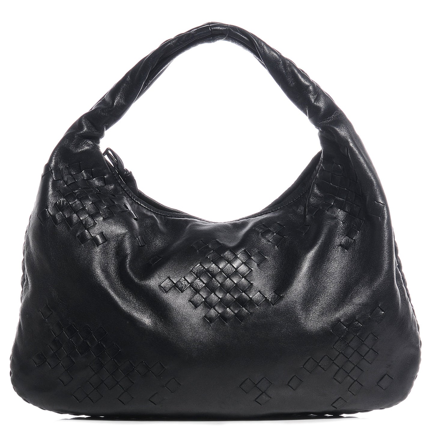 Nappa Intrecciato Medium Veneta Hobo Black