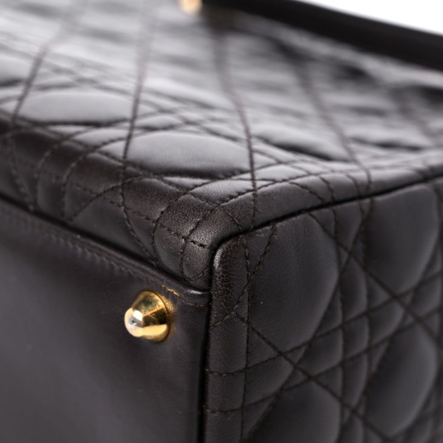 Christian Dior Lambskin Cannage Large Lady Dior Dark Brown 11 of 16