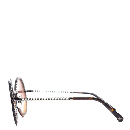Chanel Metal Chain Round Sunglasses 4245 Brown Gold 3 of 8