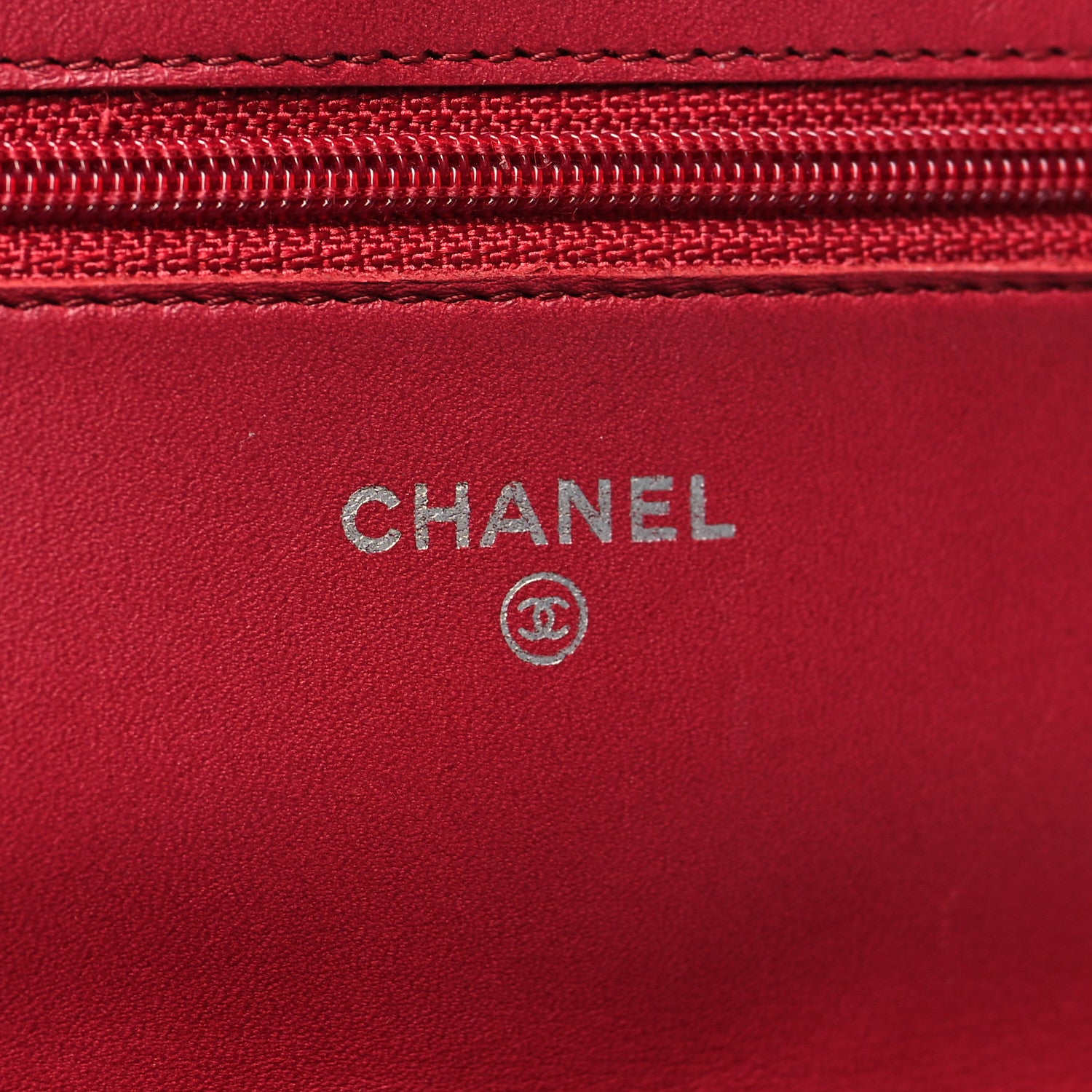 Chanel Calfskin Double Stitch Hamptons Wallet On Chain WOC Red 6 of 14