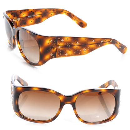 Chanel Swarovski Crystal CC Logo Sunglasses 5134 B Tortoise 1 of 6