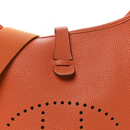Hermes Taurillon Clemence Evelyne III GM Orange 8 of 10