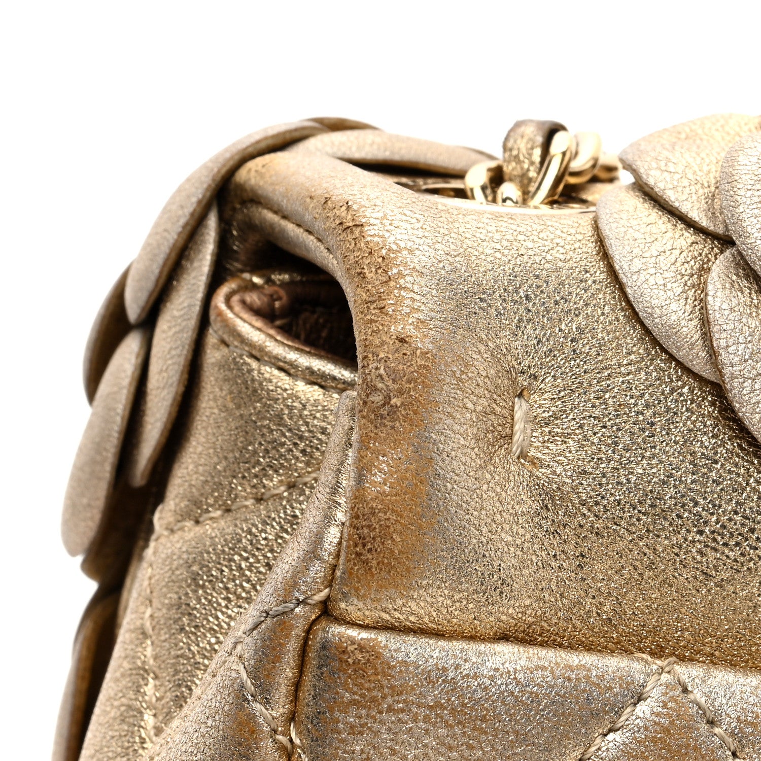 Chanel Metallic Lambskin Quilted Mini Camellia Flap Gold 12 of 12